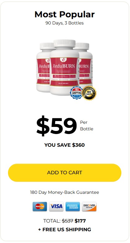 ReduBurn 3 Bottle Price